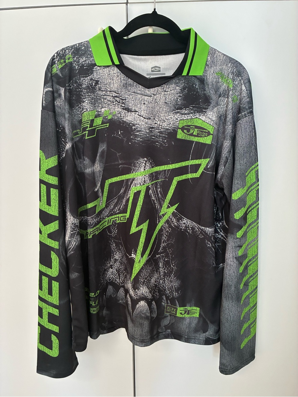 Honda JT Racing USA Long-Sleeve Graphic Jersey - Neon Green/Black Size M New